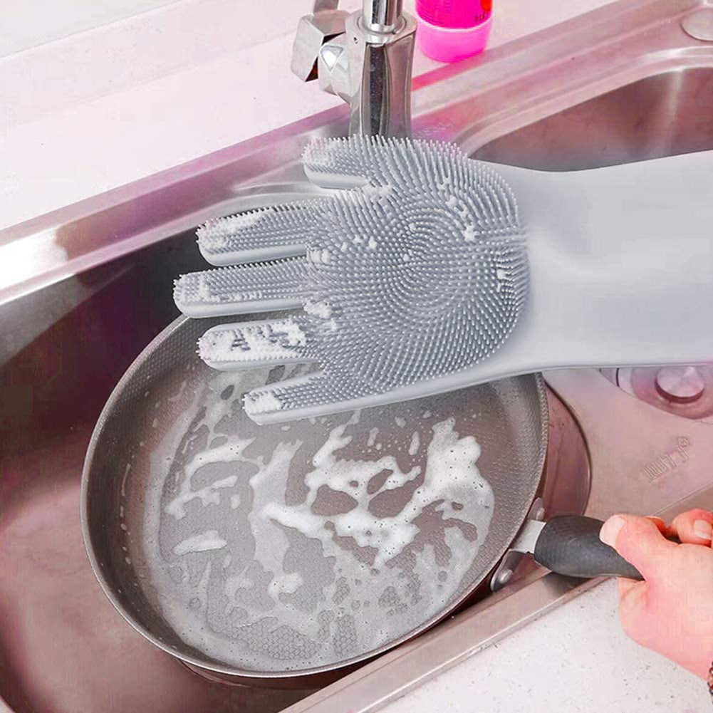 CLEANING SILICONE RUBBER SCRUBBER GLOVES MULTIFUNCTIONAL ACCESSORIES